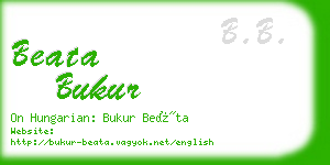 beata bukur business card